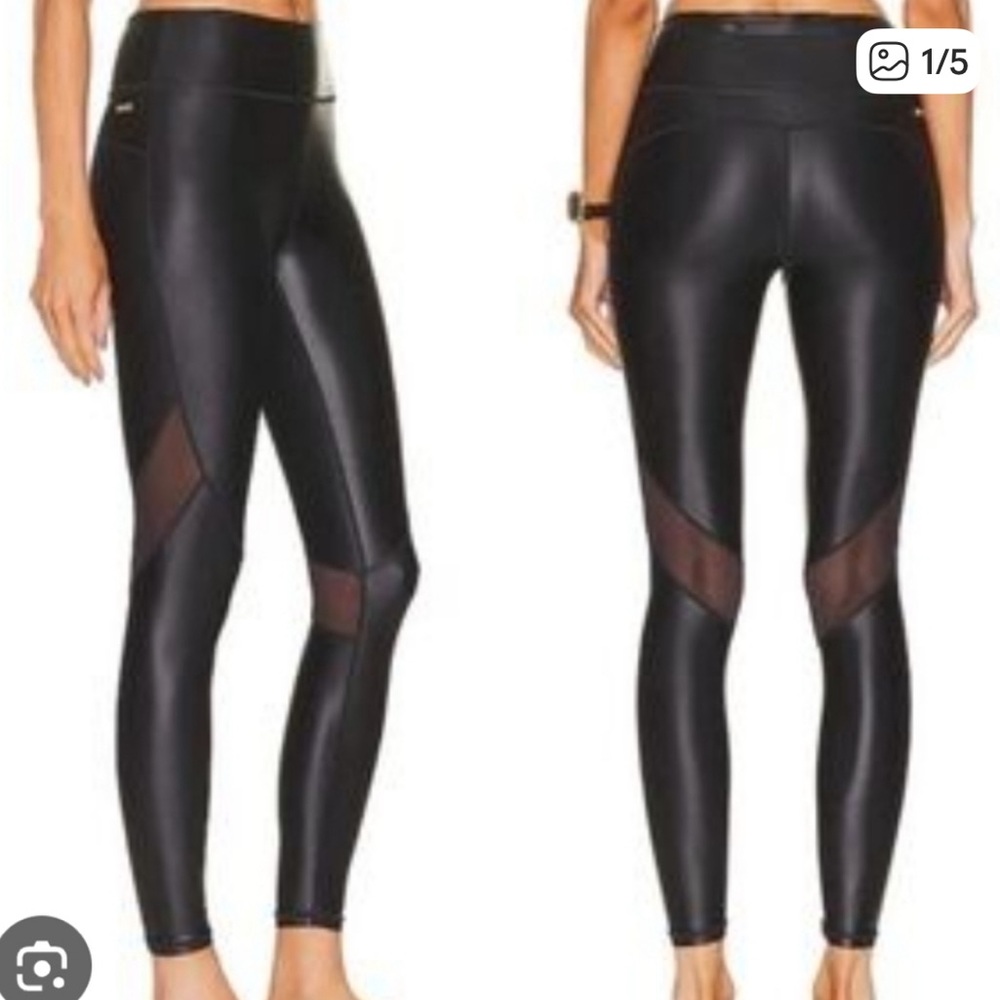 Alala Women's Black Leggings with Mesh Panels never worn